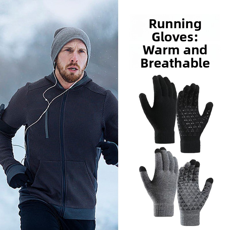 Wool Glove Lined - Unisex outdoor hardloophandschoenen, fleece gevoerd, touchscreen